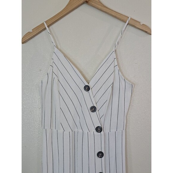 URBAN Romantics White Striped Midi Dress - Picture 2 of 11